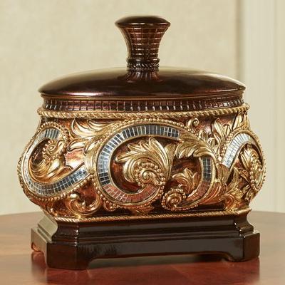 Touch of Class Daniella Decorative Covered Box Mahogany , Mahogany