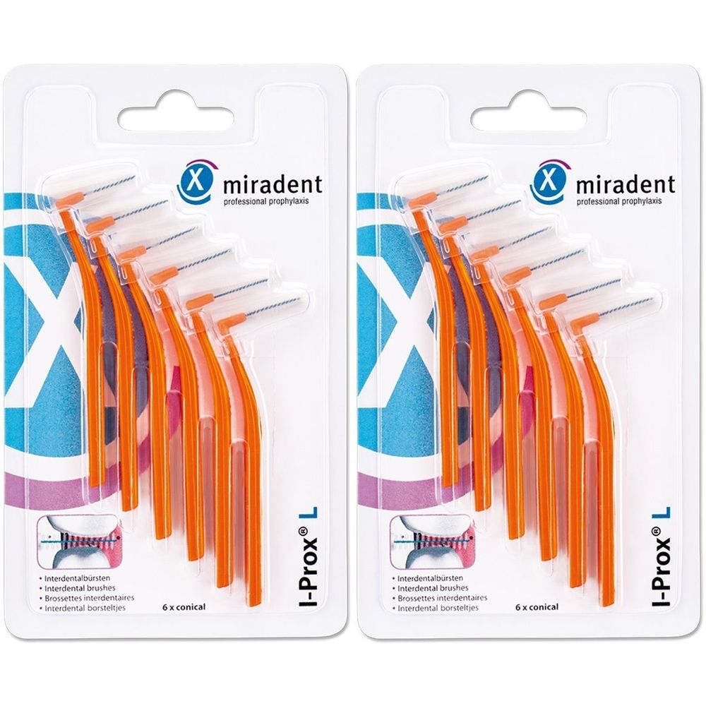 Miradent I-PROx L 0.8 Oran x2 2x6 St Zahnbürste