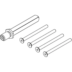 Griffwerk Set für Feuerschutz -TITANO Kombi SB_882 TS: 60-65mm -M12x90mm, M5x75mm