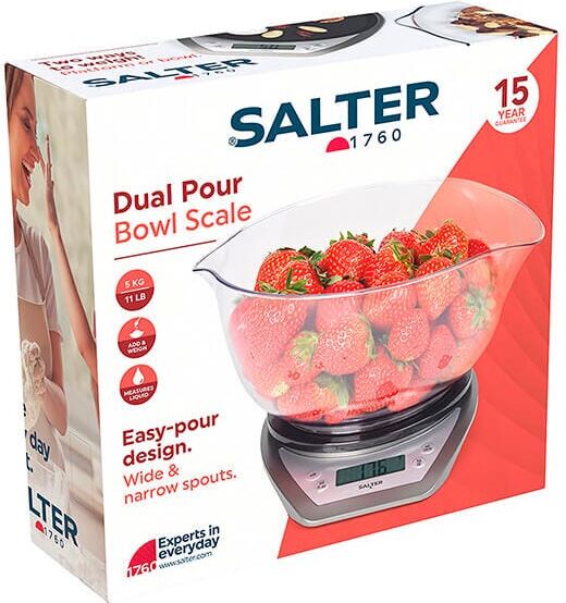 Salter Dual Pour Bowl White Kitchen Scale