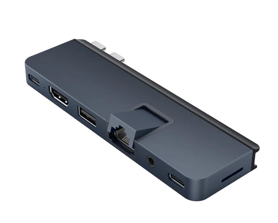 Hyper® HyperDrive Dual USB-C® TB compatible 7-in-2 Hub w univ. USB-C® ext adaptor - MN Blue - für alle MacBooks HD575BUGL