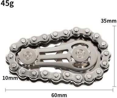Smart Shopping Spot Metal Fingertip Gyro Sprocket Fidget Spinner Stress Relief Toy For Anxiety And ADHD, Portable Chain Spinner silver