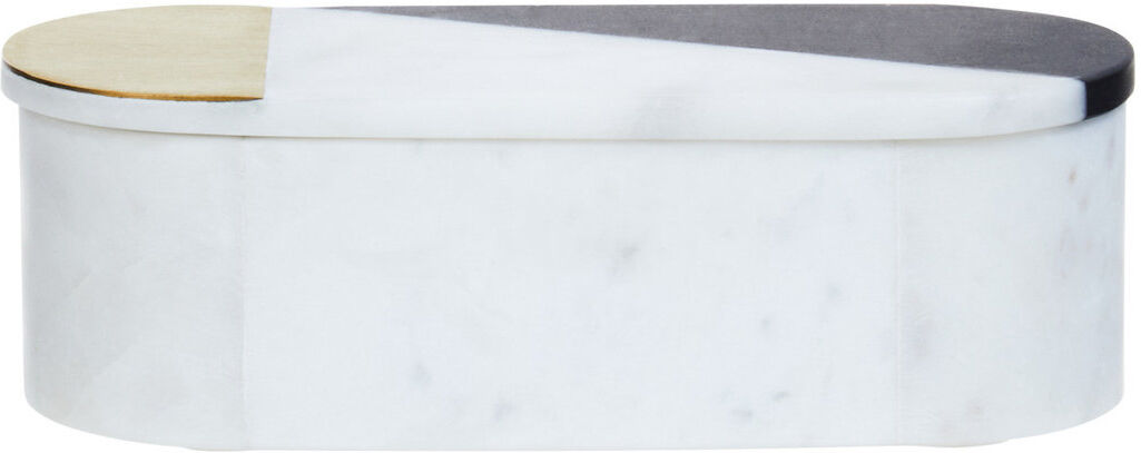 Mercury Daryl Decorative Box White;Black 9cm H X 21cm W X 7cm D