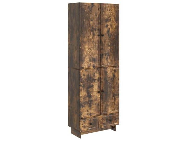PUGYNBK Schrank aus rauchiger Eiche, 2 Stück, technisches Holz Wetterfest, kompaktes Design, einfache Reinigung, für Garten oder Terrasse