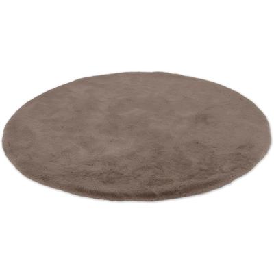 Fellteppich "Tender" Gr. 9, braun (cappuccino), H:26mm Ø:120cm, Kunstfaser, SCHÖNER WOHNEN-KOLLEKTION, Teppiche, Fellteppich, besonders weich durch Microfaser, Kunstfell, waschbar, Wohnzimmer
