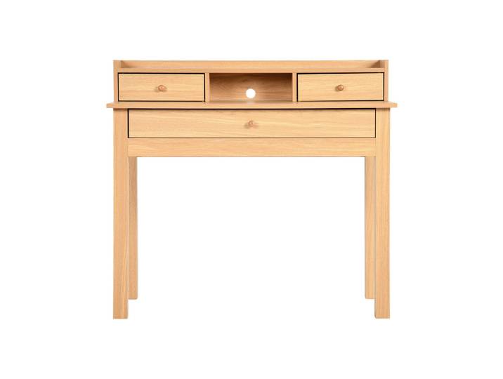 Urban Meuble Schreibtisch Holzoptik mit Schubladen & Ablage, Hellbraun, Holz, 50x91x100 cm, Büromöbel, Schreibtische, Schreibtische