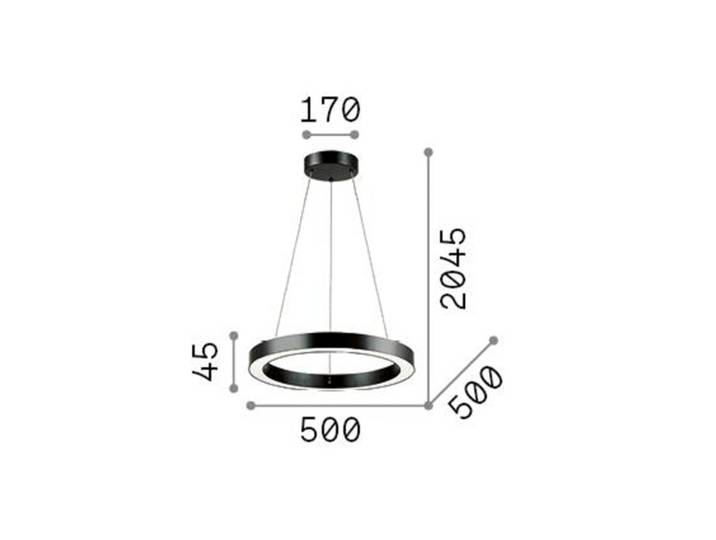 IDEAL LUX Hängeleuchte Oracle, schwarz, für Wohn- / Esszimmer, Aluminium, Modern