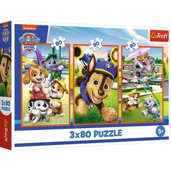 Puzzle - 3x80 - Hunderudel Paw Patrol Trefl 34886