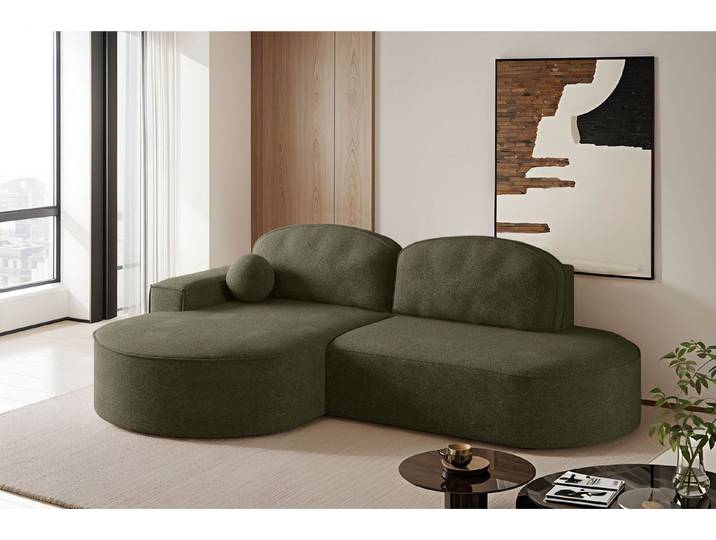 Kaiser Möbel Ecksofa mit Schlaffunktion,Bettkasten Modena Runden stoff Poso/Arena/Salvador, Elegantes Design mit Funktionalität