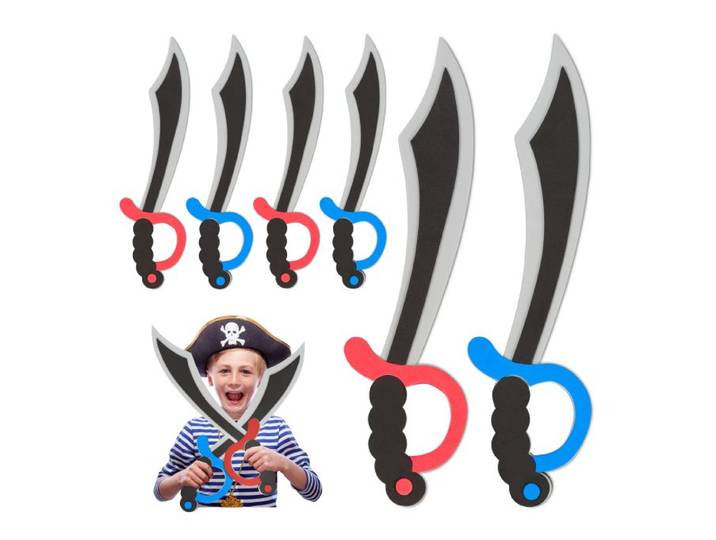 Relaxdays Piratensäbel Schaumstoff 8er Set