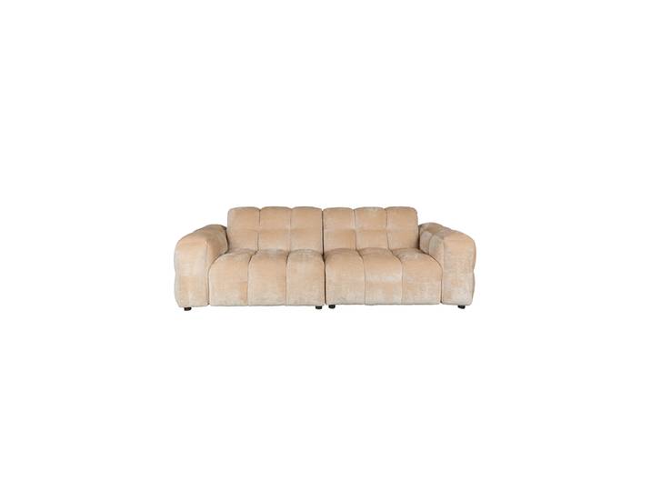 3-Sitzer Design Sofa „Hackman“ Samtbezug Beige Dutchbone
