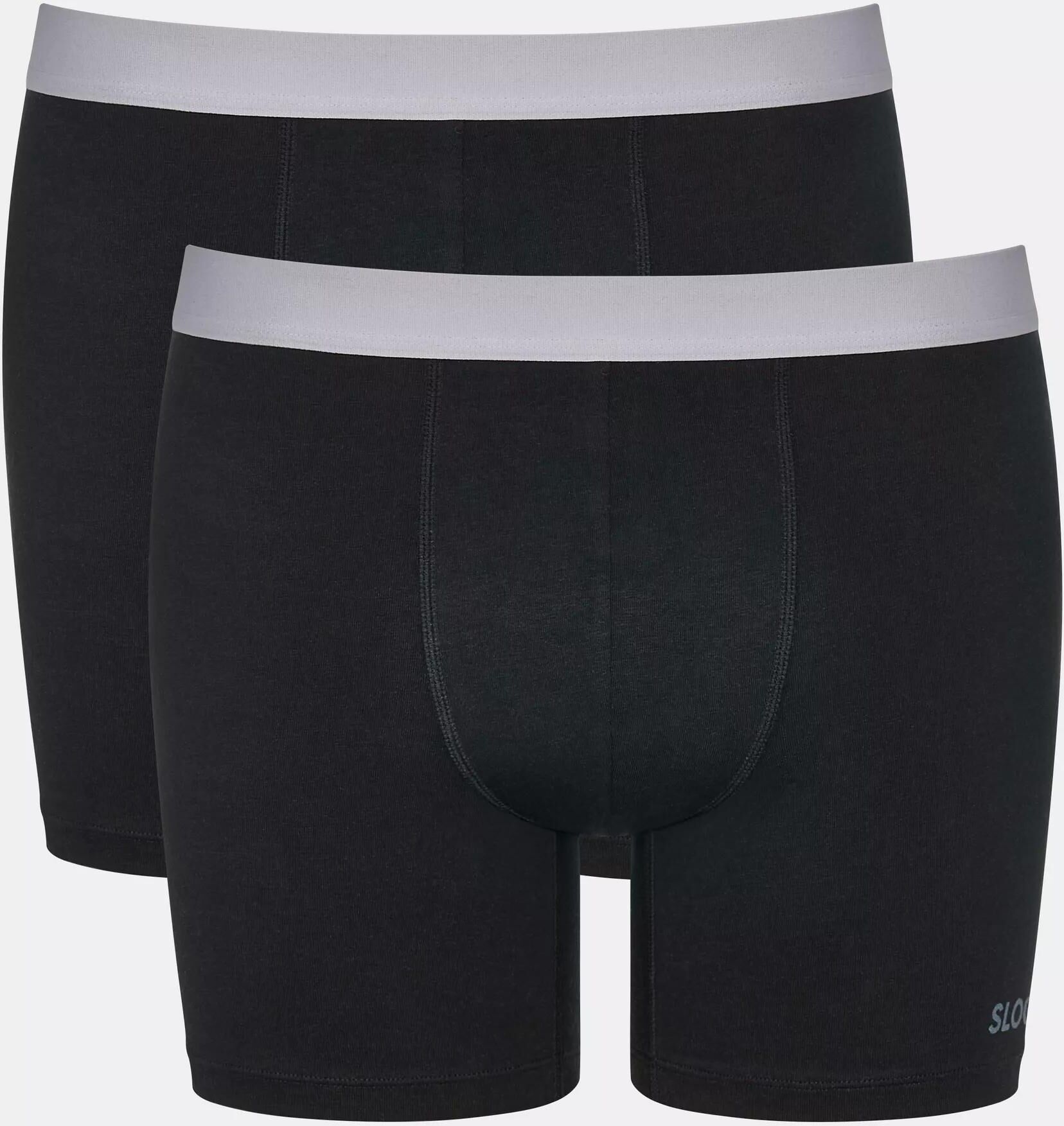 Boxer SLOGGI "Men GO ABC 2.0", Jungen, Gr. M, Single Jersey, schwarz, Single Jersey, Obermaterial: 95% Baumwolle, 5% Elasthan, clean, unifarben, körpernah, Unterhosen Boxer, längeres Bein, Baumwollmix, weich, elastischer Bund schwarz M, Single Jersey