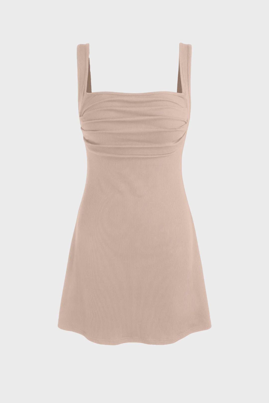 Raffinierte Minikleid mit quadratischem Ausschnitt