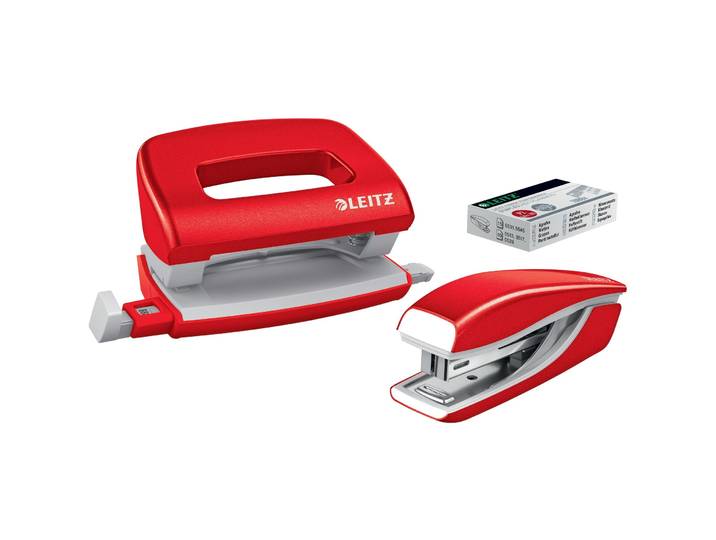 Locher & Hefter Leitz NeXXt WOW Set Mini Rot - Hefter