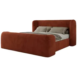 Polsterbett mit Lattenrost  ¦ orange ¦ Maße (cm): B: 223 H: 111