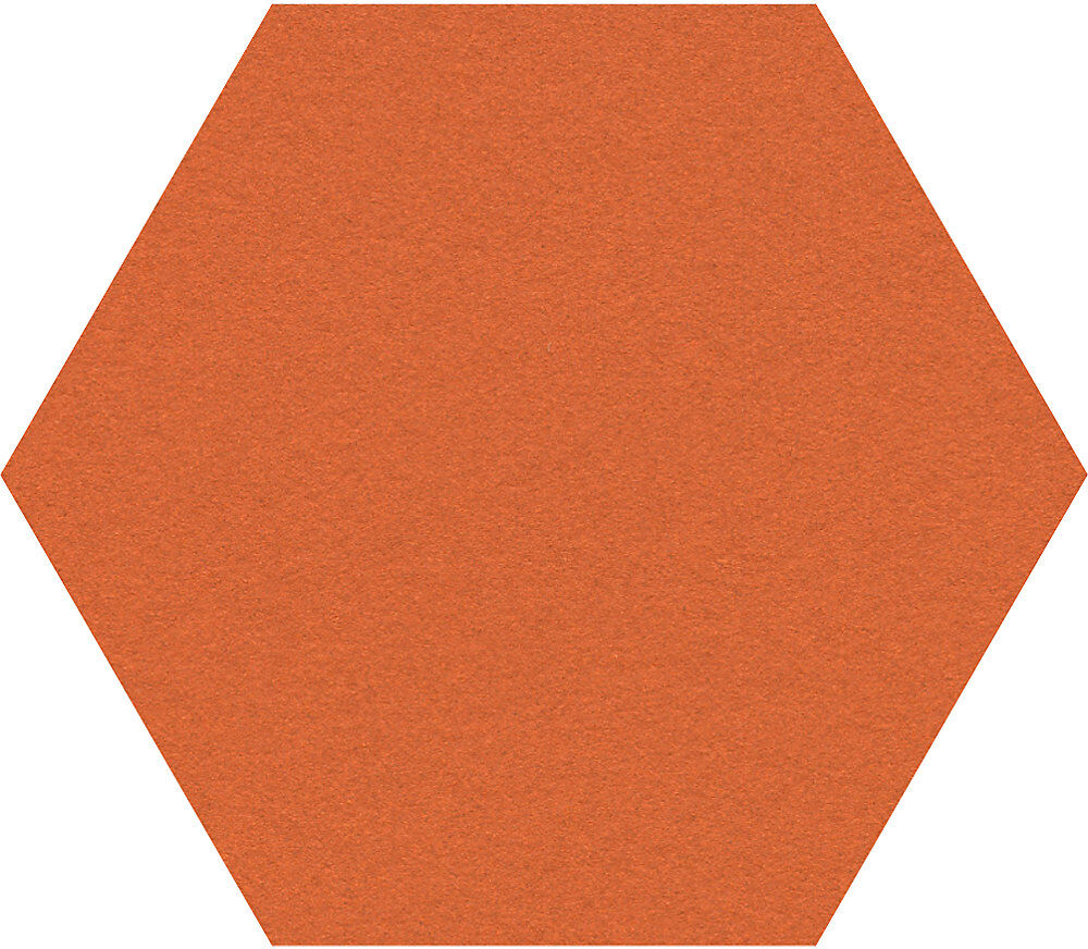 Design-Pinnwand sechseckig, Kork, BxH 600 x 600 mm, orange Chameleon