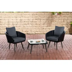 Balkon-Set Ameland Flachrattan eisengrau 45 cm (Dunkelgrau)