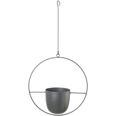 Übertopf CREATIV HOME "Pflanzgefäß Hänger", grau, B:34cm H:34cm T:14cm, Metall, Pflanzgefäße, im Rahmen