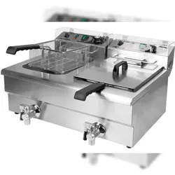 Yato Friggitrice professionale 2x12L con rubinetto di scarico 2x5000W 550x730x400mm 380-400V