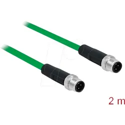 DELOCK 85918 - Netzwerkkabel M12 Stecker 4 Pin D-kodiert > M12 Stecker TPU 2 m