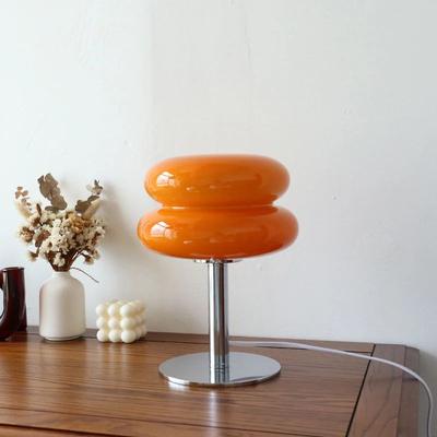 Uplift Treasures Macaron Glass Table Lamp With Trichromatic Dimming LED orange A