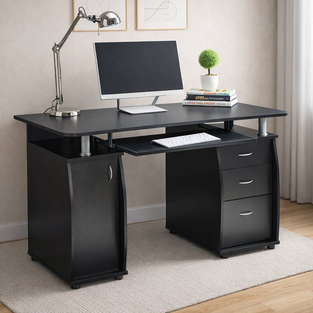 17 Stories Asmahan Computer Desk Black