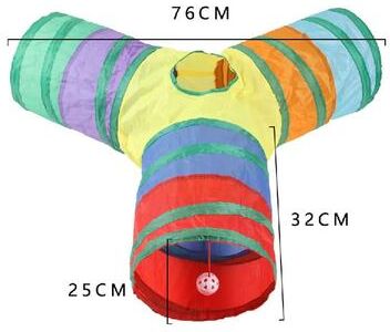 Inspired Living Collapsible Cat Tunnel Toy For Indoor Play And Exercise e