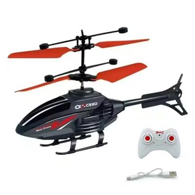 Remote Control Induction Helicopter Dual Mode Suspended Aircraft With Lighting Anti Drop Collision RC Aircraft black