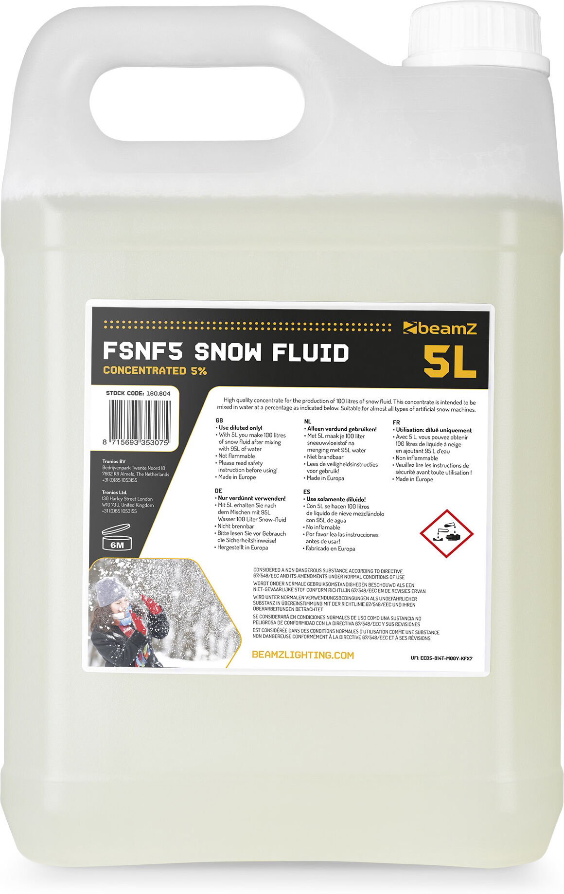 Beamz Fsnf5 Schnee-Fluid 5l Konzentrat 5%