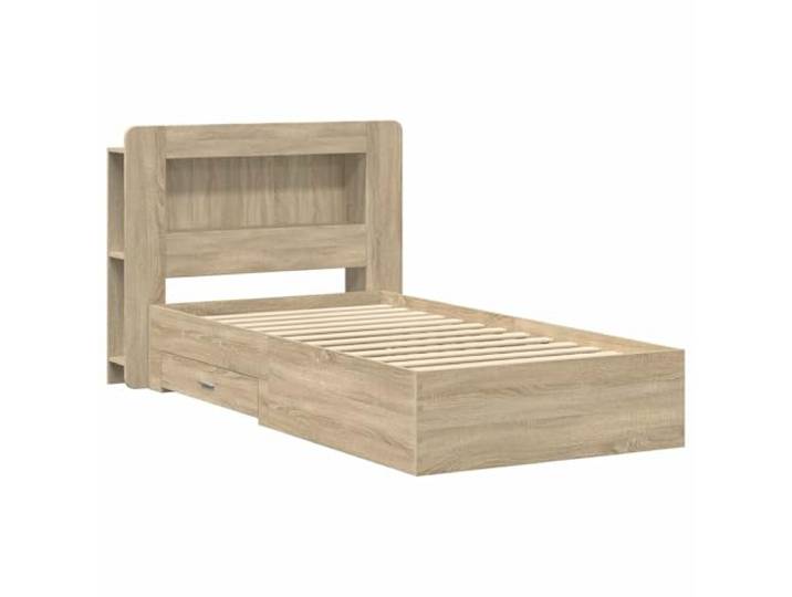 KTHLBRH Bettgestell mit Stauraum, Eiche Sonoma, 80 x 200 cm Technisches Holz, integrierte Schubladen, Kopfteil Schrank, einfache Montage