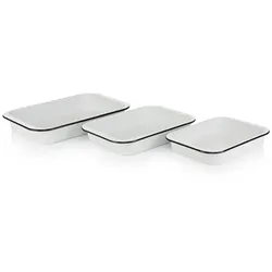 WILKINSON 1888 LTD 3tlg. Backformen-Set Kohlenstoffstahl mit Emaille-Beschichtung S, M und L, nestbar
