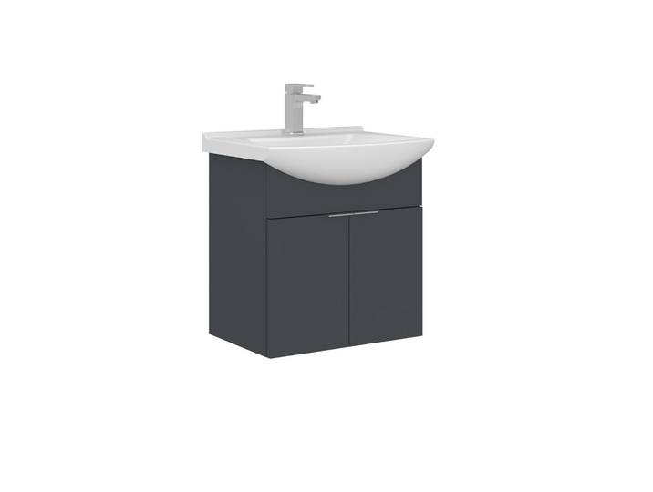 Meuble Vasque \ purus 55\ - 55 X 50 X 58 Cm - Matte Anthracite