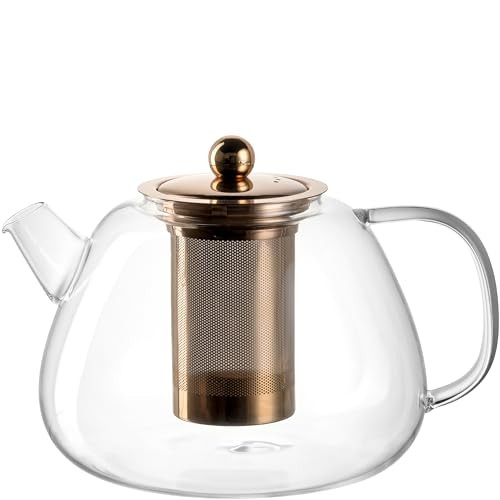 Leonardo glazen theepot met infuser, transparant