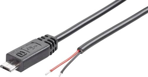 TRU Components Konfektionierter Micro USB-B Stecker mit offenem Kabelende Micro USB-B Stecker 1582499 Inhalt: 1St.