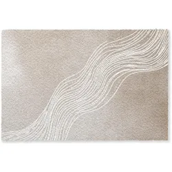 FUSSMATTE Wellenlinien - Fließend - Sandfarben Fußabtreter 180x120 cm