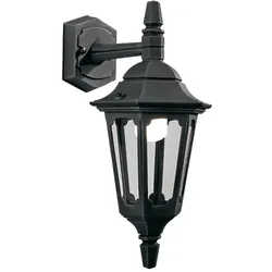 Außenleuchte Wandlampe Laterne ALU-Druckguss Glas H 39 cm Schwarz IP44 Klassisch