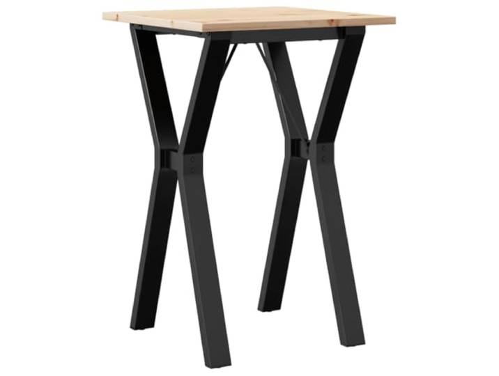 GPUTYGHN Esstisch Y-Gestell 50x50x75 cm Massivholz Kiefer und Stahl Massives Kiefernholz, Y-Form Gestell, robuste Tischplatte, 50x50x75 cm, Stahl, Esszimmer