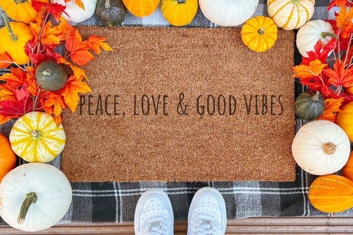 Laser Point Ingangsmat Peace Love And Good Vibes 90 x 60 cm