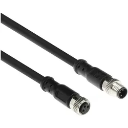 ACT Industrial 3.00 meters Sensor cable M8A 3-pin male to M8A 3-pin female, Ultraflex Xtreme TPE cable, Elektronikkabel + Stecker, Schwarz