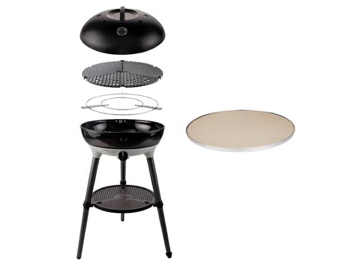 CADAC - Carri Chef 50 BBQ 50mBar + Pizzastein Pro 50 Tragbarer Grill mit automatischer Zündung und, inkl. Tragetasche, Camping und Grillzubehör, Must-Haves, Verwendung im Freien