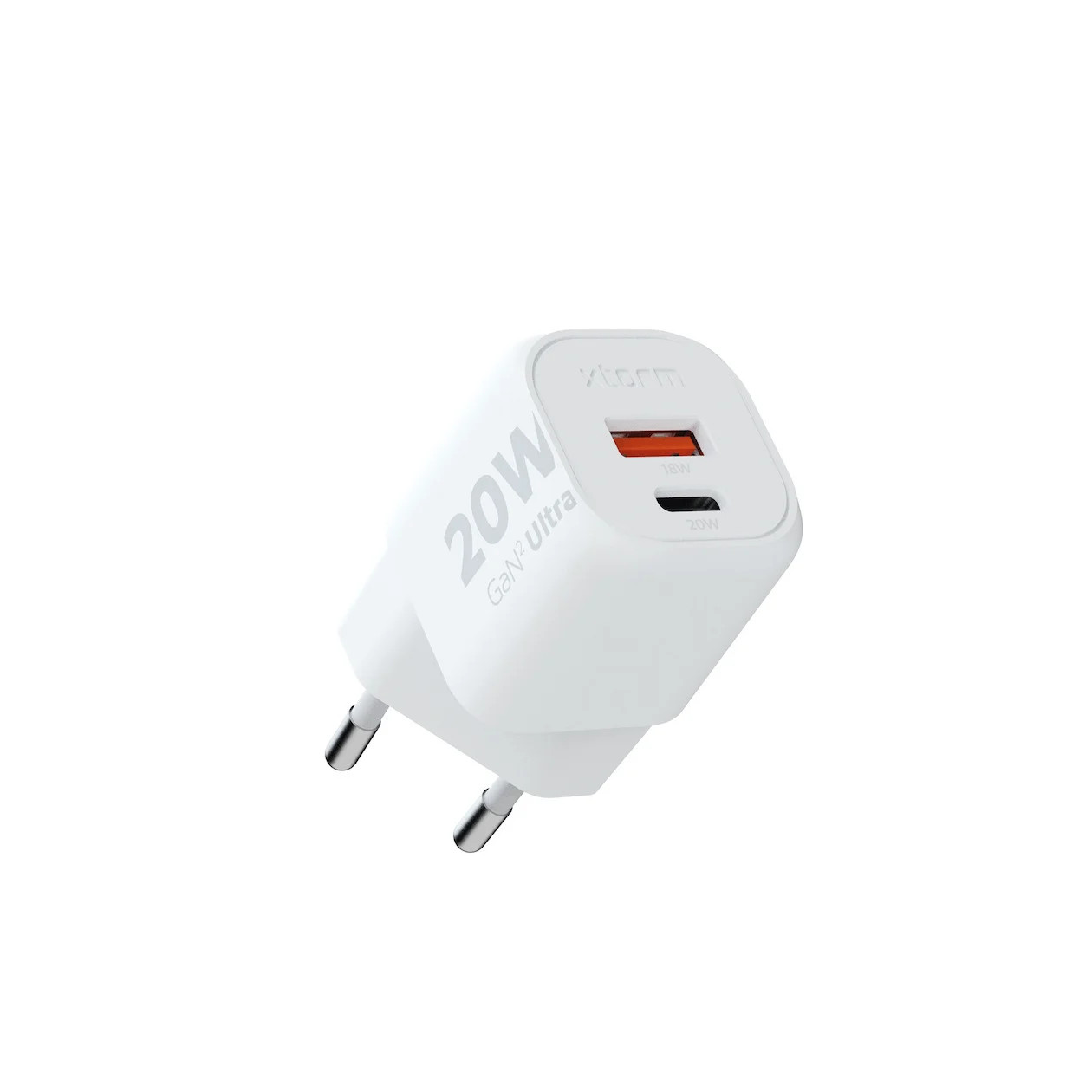 Xtorm GaN2-Ultra 20W Oplader met USB-C en USB-A poorten - Wit