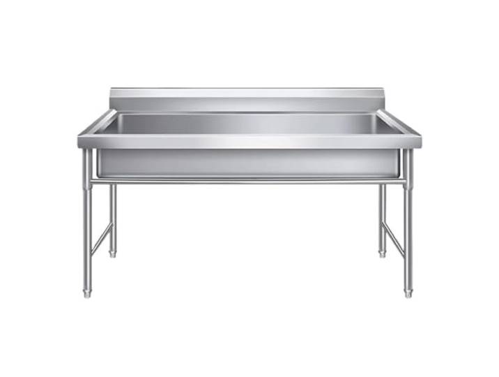 Bodenstehende Spülbecken Aus Edelstahl For Die Schulkantine, Außenwaschbecken, Kommerzielle Einzeltanks Einfache Installation(B 80x60cm sink)