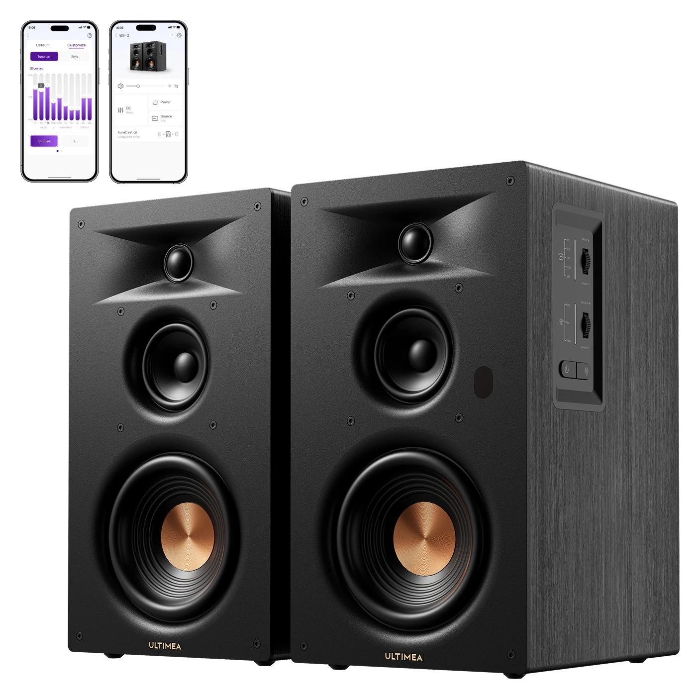Regallautsprecher - BS-3 3-Wege-Lautsprecher - 70 W RMS - App-Steuerung - Bluetooth 6.0 - Auracast - Holzgehäuse