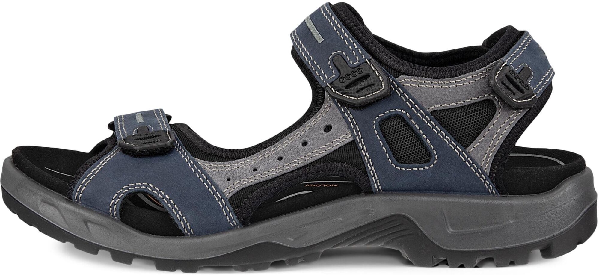 Outdoorsandale ECCO "Offroad", Herren, Gr. 50, blau (marine grau), Nubukleder, Schuhe Outdoorsandale, Sommerschuh, Klettschuh, Outdoorschuh, in Trekking-Optik marine grau 50