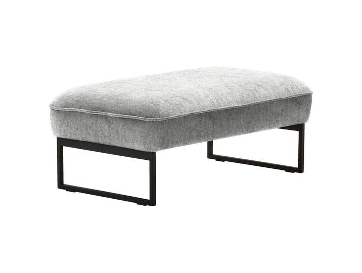 Joop! Hockerbank, Hellgrau, Metall, 108x46x64 cm, Goldenes M, Stoffauswahl, Wohnzimmer, Sessel, Hocker & Hockerbänke, Polsterhocker