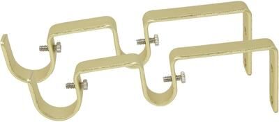 Urbanest Set of 2 Double Bracket for Curtain Rod, Fits 1-inch Front Rod and 5/8-inch Back Rod