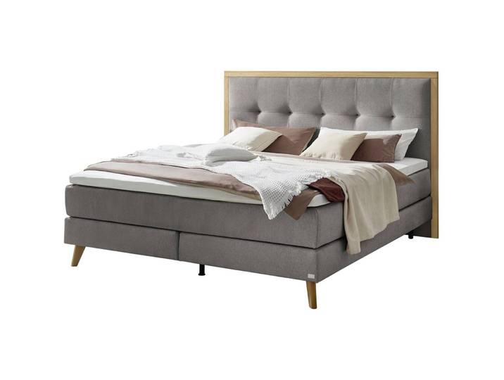 Hasena Boxspringbett Marisol grey Stoff 160 x 200 cm - Boxspringbett