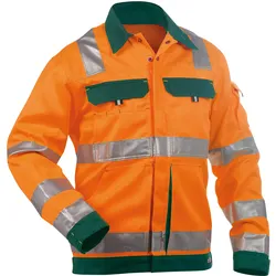 DASSY® Dusseldorf Warnschutz Arbeitsjacke - neonorange/flaschengrün - 3XL