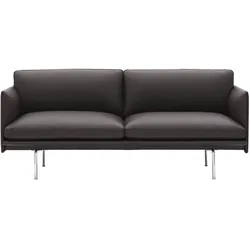Muuto Outline Sofa 2-Sitzer, easy leder root / polished aluminium