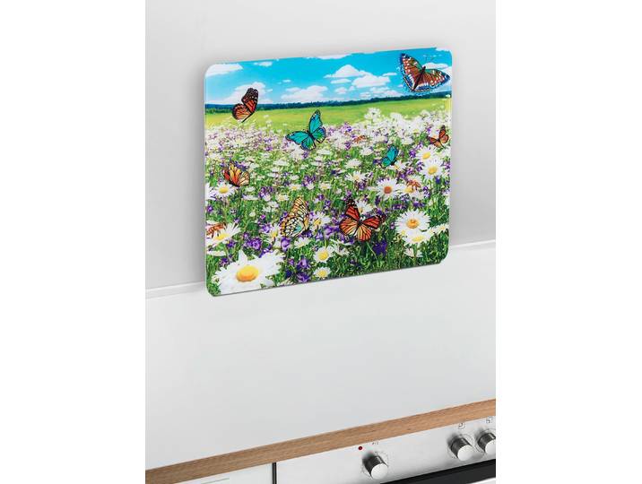 Wandblende aus Glas mit Sommerwiesen-Motiv, Sommerwiese